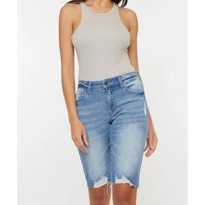 KanCan Yara Bermuda Short - Medium Wash